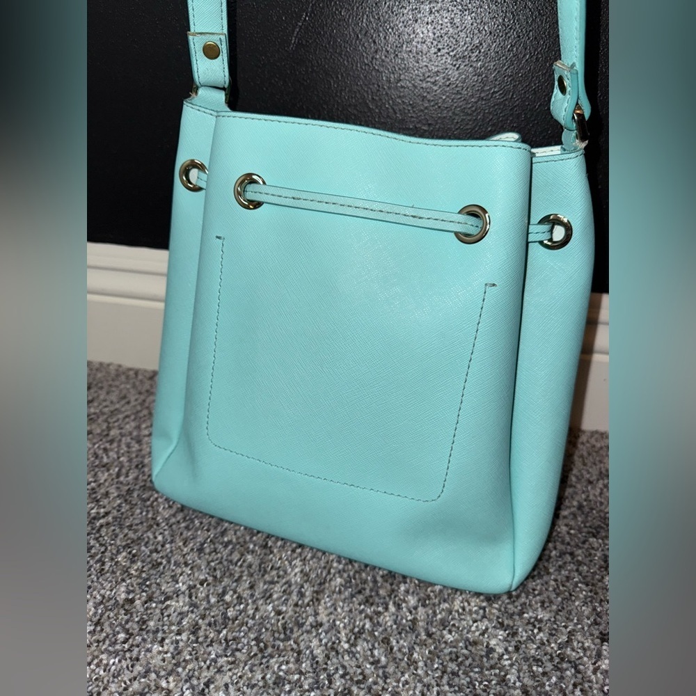 Kate spade teal drawstring crossbody bucket bag - Picture 6 of 11
